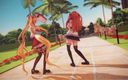 Mmd anime girls: Mmd r-18 anime kızları seksi dans eden klip 245