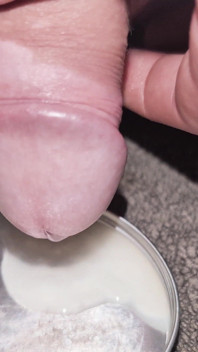 Speel, Rand En Lekt Veel Sperma Voorvocht Sperma. Close-up Van Dikke Spermalading. Slik Mijn Eigen Lading Door