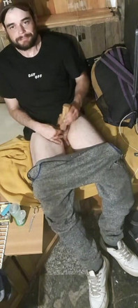Intense Orgasm in My Place in a Black T-shirt and White in Shoes
