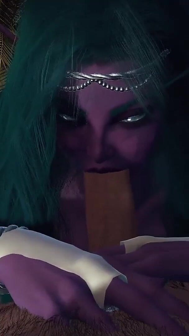 Wraith ward: Noční elf princezna vám kouří na zahradě POV 3D porno
