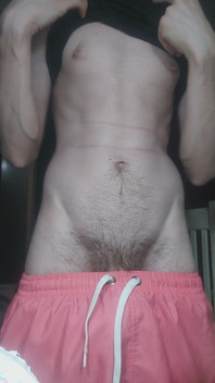 Skinny Boy Teasing His Abs on Camera