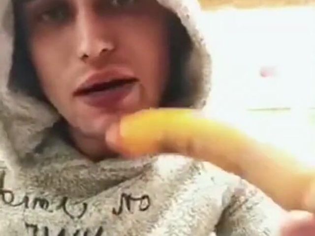 Femboy in Baby Pajamas Plays with an Intimate Toy Before Going to Bed. Pushing a Toy Dick in I (Merry Bell)
