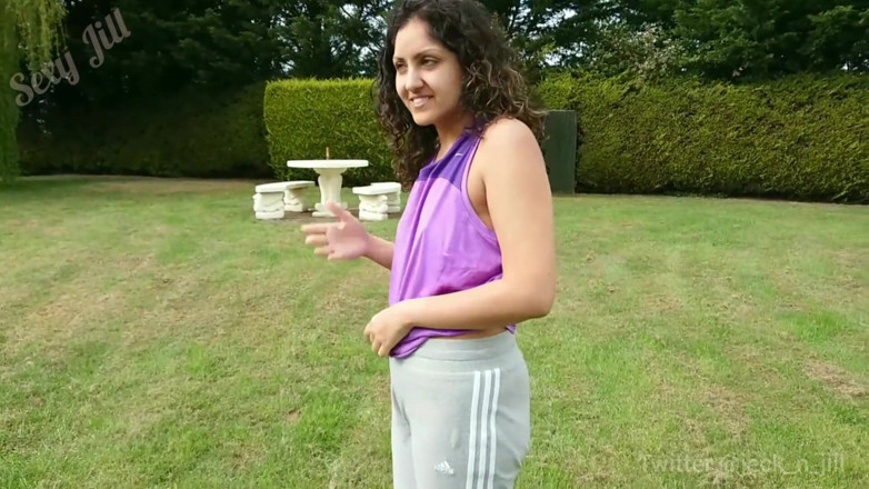 Big Ass Latina: Flashing, sex and cum swallow in a park with big...
