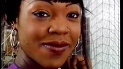 Horny ebony knows how to give the right pleasure to this white dude