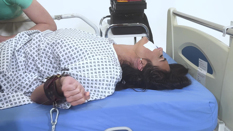 Latina Fetish: Latex Medical Play: Latina in Restraints, Gagged and Made to...