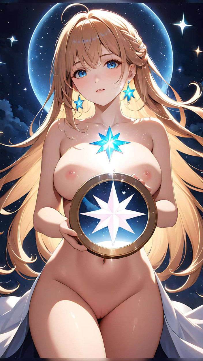 LustRender: Reflexii Starlit - Fată Ai care ține o oglindă magică