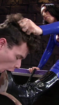 Latex Dominant Amazon Boot Worship