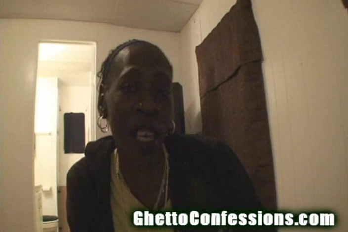 Ghetto Confessions: Nasty Darkness Black Chick Ho Sucks White Balls N Dick...