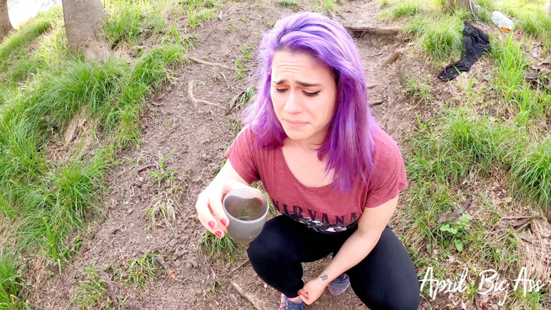 April BigAss: Drinking pee on the street from Argentina vacation, yellow all