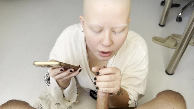 Vilu_and_Mi: Vilu Vidish the Baldhead Queen Sucks His Small Dick