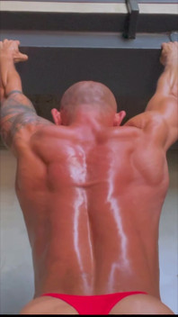 Your POV - Asian Muscle Hunk Working Out in Red Thong