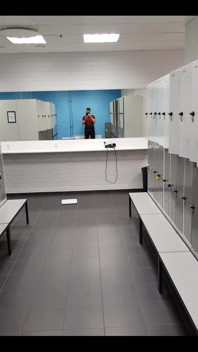 At the gym locker room