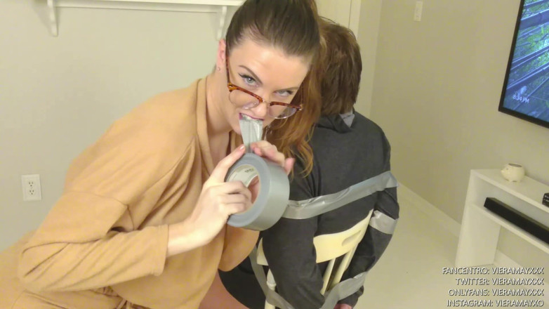 VieraMayXXX: Duct Tape BJ While You Jerk off