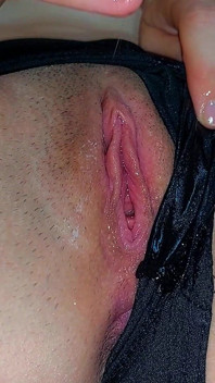 Very Wet Horny Pussy Flowing with Mucus Stained in All Panties