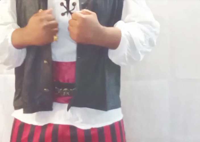Eddie V 's solo strokes: Pirate Cosplayer Jerks off!