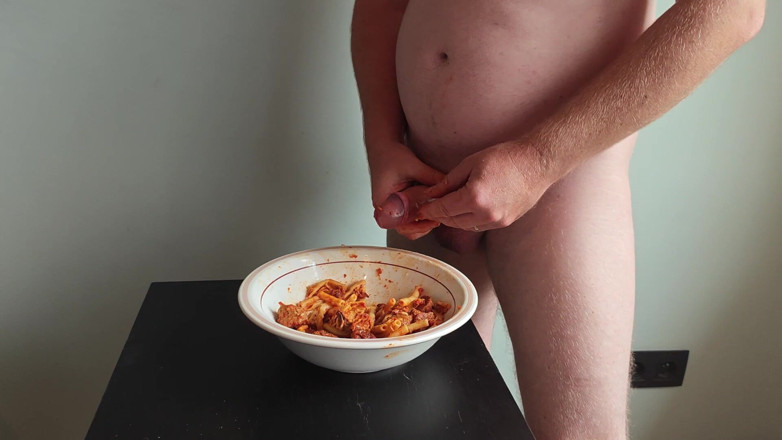 Food Pissplay: I Jerk off with My Dinner and Piss in It...