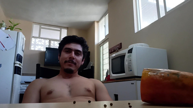Tabasco Jake: Handsome Guy Fucks a Papaya, Cums Inside and Eats It
