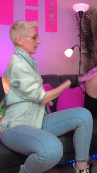 Spanking while cumming - Girl & Femboy - 4K (Full video)