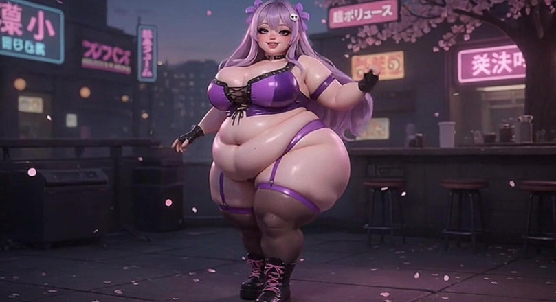 Animate golden: Awek montel Anime Menggoncang Pantat Besar Dalam Thong Purple