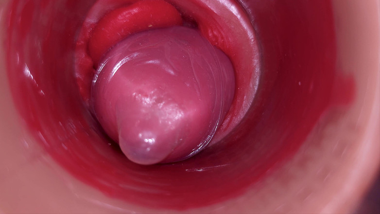 Creme sperm: 在一个 camgirl 子宫颈 pov 相机阴道与大鸡巴玩具