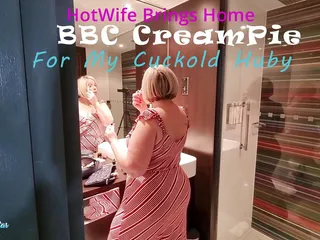 HotWife Brings BBC Creampie 4 Cuckold to clean it up 