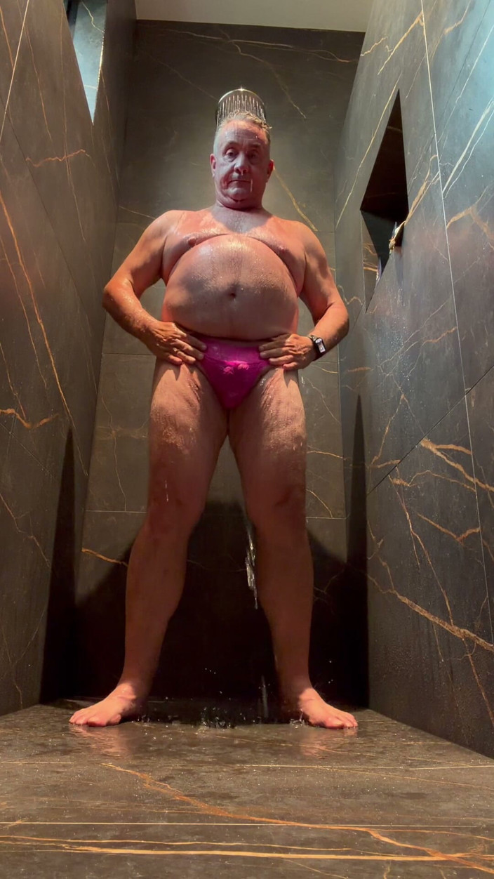 GottaLuvBB: Taking a Shower in Thong