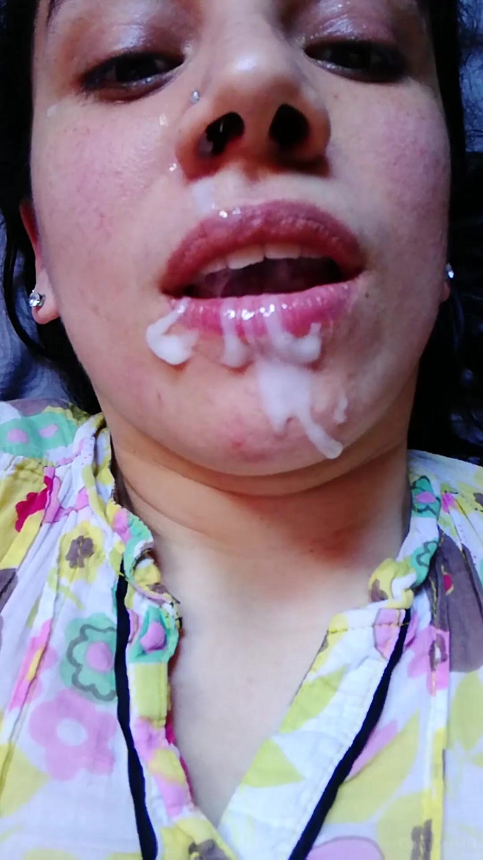 TheArtOfCum: Messy Cum Mouthful