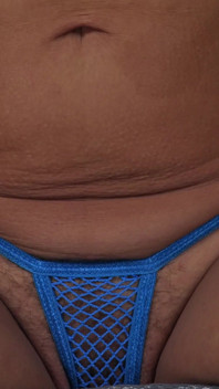 Ariel Andrews - Blue Mesh Micro Thong