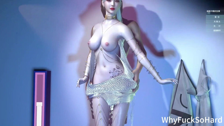 Why fuck so hard: 3D, super süße asiatische stripperin mit sexy neckend auf dem...