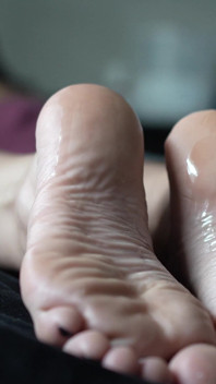 Baby Oil Covered Soles and Toes