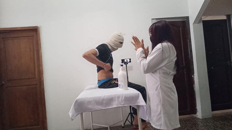 NEGRITA SEXY: The Massage at the Institute Ended Deliciously! My Boyfriend Came...