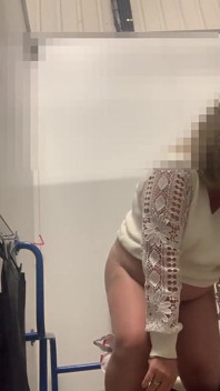 Julie in M&s Locker Room - No Knickers Under Skirt, Sits on Dildo Then Tries on Skirts in Tan Tights