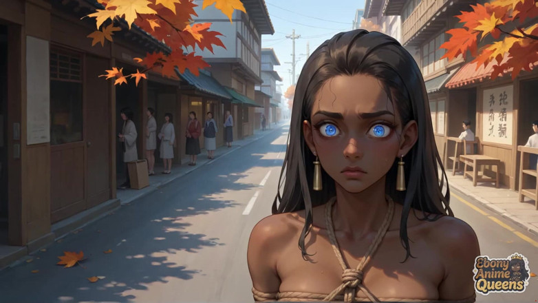 Ebony Anime Queens: Nữ thần dark-hued cung cấp một tinh dịch bằng miệng...