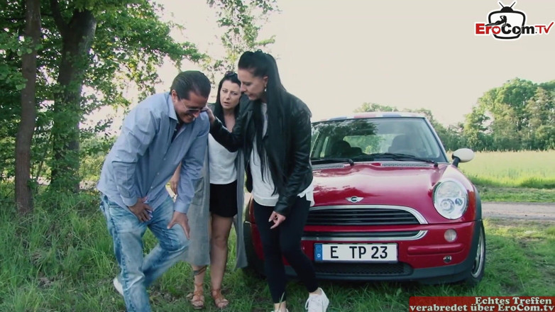 EroCom: German outdoor pick up sex with black hair student