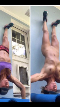 A Nude Vs Clothed Movement Study- the Handstand Push-ups:)