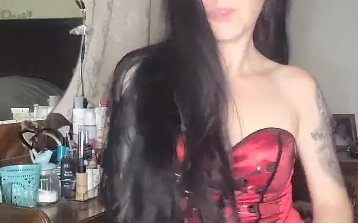 Raven Willow: Wet Look Pants Tease &amp; JOI