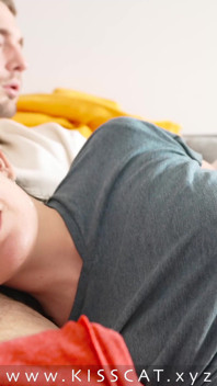 Why stepson fucks stepmom mouth? Stepmommy risky oral creampie on couch