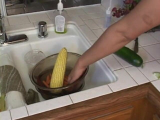 Radical Asian: Big boobed slut puts some weird things in her cunt