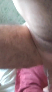 I lift my wife's legs and suck her big cock part 2