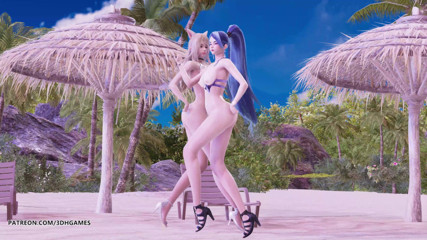 3D-Hentai Games: [MMD] Girl's Generation - Holiday Ahri Kaisa hot nude dance league...