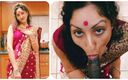 POV indian: Indiancă bhabhi desi în sari îi oferă singurului excitat o muie - hindi...