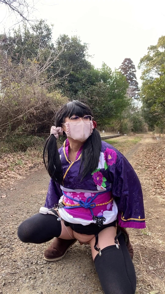 megu2002: No.112 die phantom-Kimono-Schönheit, die in der Winterlandschaft erscheint ein transvestã¤nter...