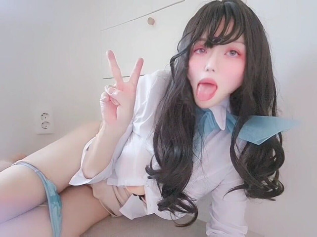 Trans Airline Goddess Squirts so Many Times and Drinks Her Own Love Juice. (Harin)