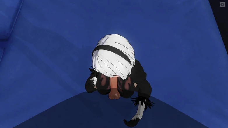 H3DC: Страстный хентай 3D минет от горячего 2b в видео от первого лица