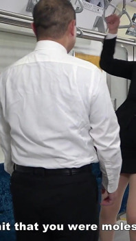Pervert on Train Is Fended off, Female Office Worker Fends off by Slap, Trample Faces and Dick with High Heels and Facesitting