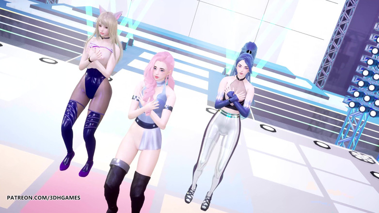 3D-Hentai Games: [MMD] Kep1er - Up! Ahri Seraphine Kaisa hot striptease league of...