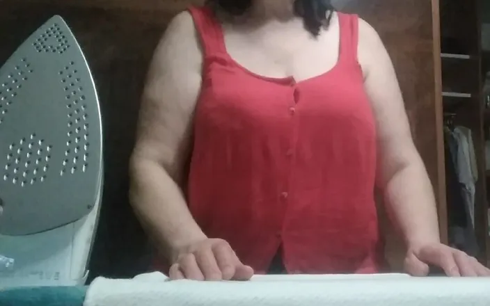 Mr_geenx: Stepmom, 57 Years Old, with Big Natural Tits, Irons Clothes and...