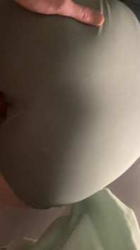 Teasing Her Cameltoe in Yoga Shorts