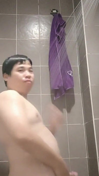 Chubby Boy Having a Bath with His Cute Little Uncut Cock