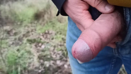 कोई मुझे देख सकता है! आउटडोर वीर्य और पेशाब